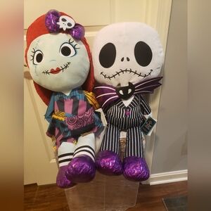 Jack Skellington & Sally Nightmare Before Christmas Jumbo Plush 30” Halloween